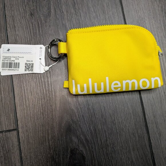 lululemon athletica Accessories - Lululemon Yellow Clippable Card Pouch Brand New MZYW/GGRE